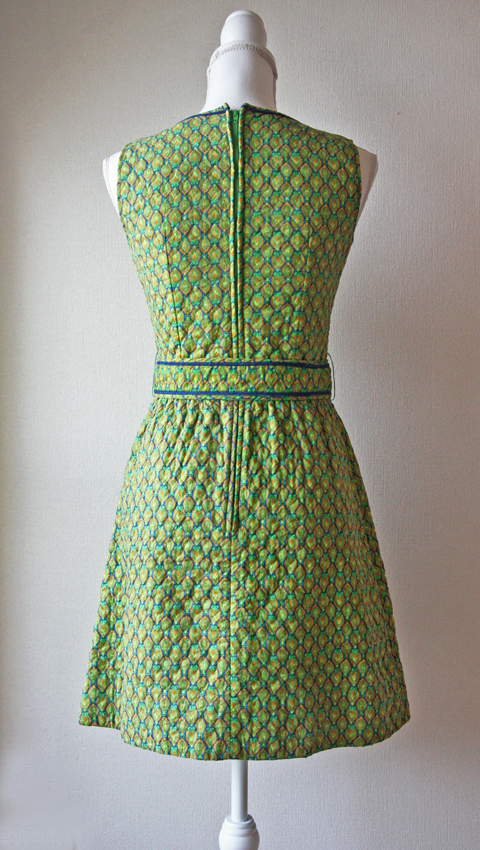 Lanz mini dress with green and blue honeycomb 2